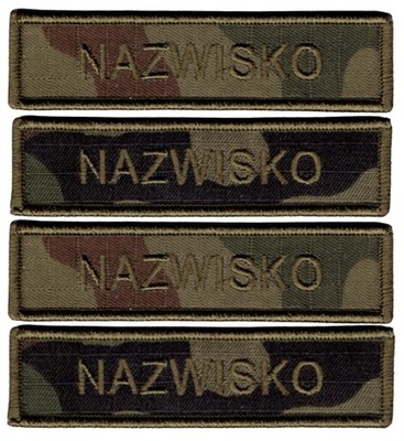 IMIENNIK wojskowy nazwisko wojskowe na mundur WZ2010 US-22 wzór 2024 x4