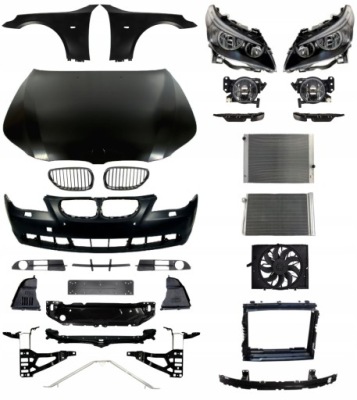 Bmw 5 e60 2003-2007 бампер капот лампы pas решётка радиатора фото №1