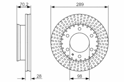 BOSCH DISCOS DE FRENADO 2 PIEZAS PARTE DELANTERA FORD RANGER MAZDA BT-50 2.5D 3.0D  