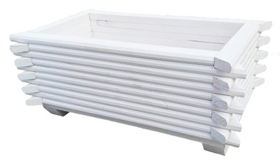 DONICA DREWNIANA OGRODOWA 46x26x20 D06 BIAŁA