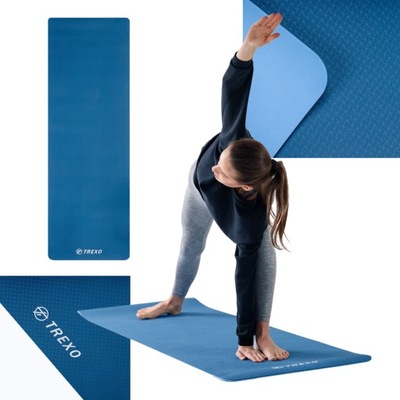 Mata do ćwiczeń jogi TREXO 6mm niebieska