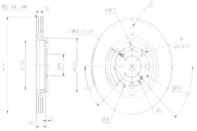 MAXGEAR DISKAI STABDŽIŲ 2SZT. TOYOTA AYGO 05- C1 107 Z PAVIRŠIUS 