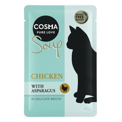 COSMA Soup mokra karma kurczak szparagi 40g dla KOTÓW