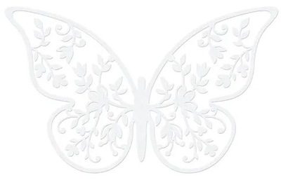 Dekoracje papierowe motyl białe 8x5cm 10 sztuk