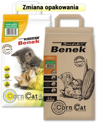 SUPER BENEK Żwirek Corn Świeża Trawa 7L
