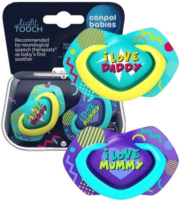 CANPOL SMOCZEK SYMETRYCZNY NEON LOVE + ETUI 0-6m