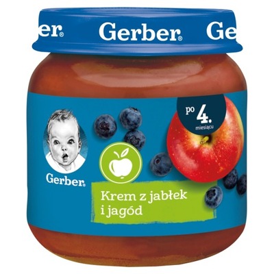 Gerber Krem z jabłek i jagód po 4 miesiącu 125 g