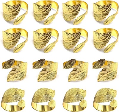 Napkin Rings, Set of 16 Gold Party Decorations