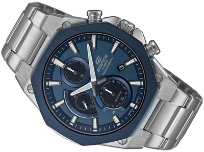 MODNY ZEGAREK MĘSKI CASIO EDIFICE PREMIUM EFS-S570DB-2AUEF SOLAR SZAFIR PL