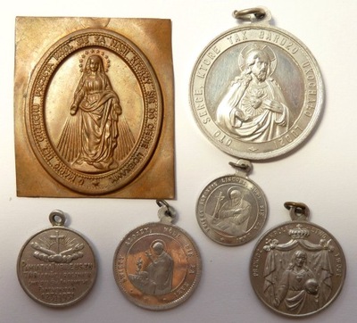 II RP - Zestaw medalików religijnych 6 szt. (380)