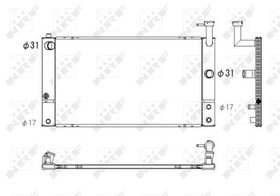 RADUADOR SISTEMA DE REFRIGERACIÓN DEL MOTOR 53747  