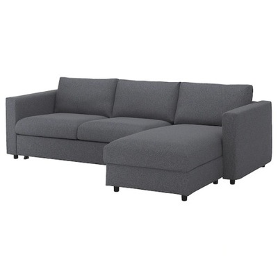 IKEA VIMLE Sofa 3-osobowa Gunnared średnioszary