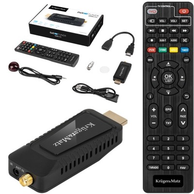 Tuner DVB-T2 dekoder zasilany z USB HDMI 265.H