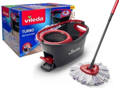 VILEDA MOP OBROTOWY DO PODŁÓG BEZ SMUG EASY WRING & CLEAN Z WIADREM ZESTAW