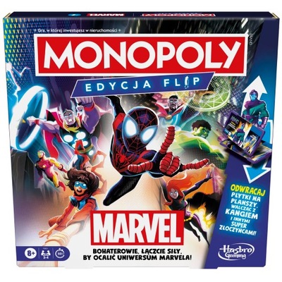 Gra Monopoly Flip Marvel F9931 Spiderman Hulk hasbro