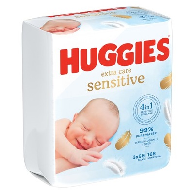 Chusteczki nawilżane HUGGIES Care Sensitive 168szt