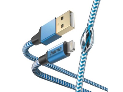 Kabel USB- Lightning HAMA Reflected 1.5 m Niebieski