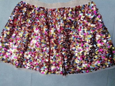 H&M spódnica kolorowa cekiny 110cm