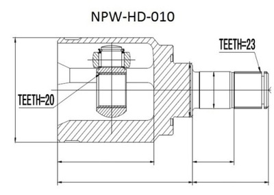 Шарнир внутренний honda cr-v rd 01-, re 07-, crosstour 10- задний фото №1