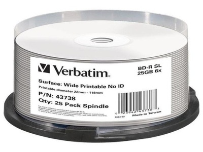 BD-R Verbatim 25GB X6 DL printable NO ID (Cake 25)