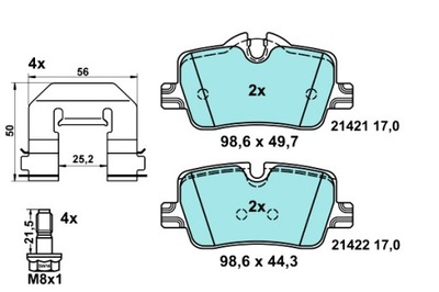 ATE TRINKELĖS STABDŽIŲ KERAMINĖS GAL. BMW 2 G42 G87 3 G20 G80 G28 3 G21 