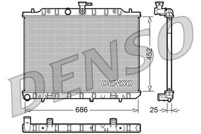 RADUADOR DE AGUA NISSAN X - TRAIL 2.0 DCI DENSO DRM46007 CHLODNICA, SISTEMA  