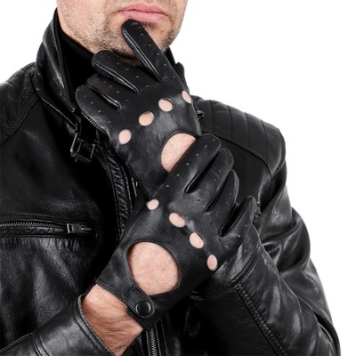 Męskie skórzane rękawiczki całuski XXL