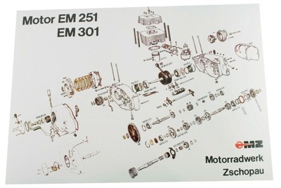 PLAKAT ENGINE SCHEMAT SIMSONMZ ETZ 250/251 50X70  