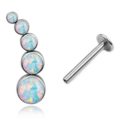 LABRET KOLCZYK DO UCHA HELIX OPAL TYTAN G23 1,2/10