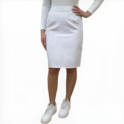 Spódnica Medyczna WYPRZEDAŻ W30 Biały Rozm. 34