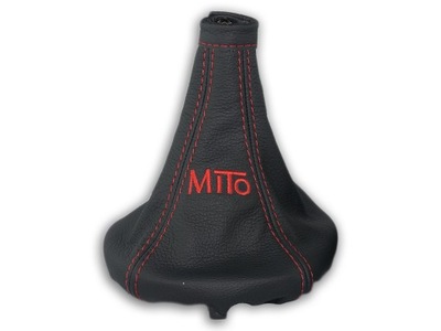 Alfa romeo mito чехол переключения передач кожа вышивка красный фото №1