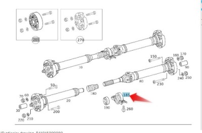 Опора вала mercedes w203 c209 r230 a1704100081 a1704100081 фото №1