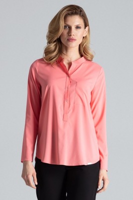 Klasyczna BLUZKA typu koszulowa ZAPINANA różowa XL