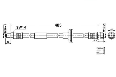 Ate шланг тормозной ate 2024200148 bah0028 17255 фото №1