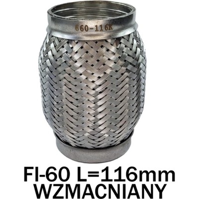 ZŁĄCZE ELASTYCZNE WYDECHU FI-60 L=116mm WZMOCNIONE