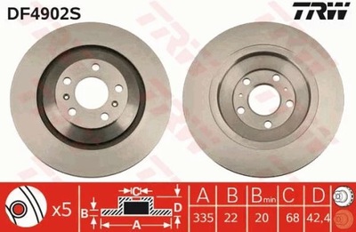 DF4902S DISC BRAKE AUDI A8 02-10  