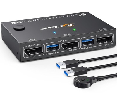 Przełącznik USB 3.0 KVM Displayport 4K 144 Hz, KVM Switch L371