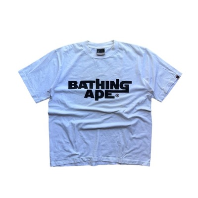 BAPE HEAD SHOW 2002 TSHIRT NADRUK CZARNY NAPIS MARKA BAWEŁNA KOSZULKA L