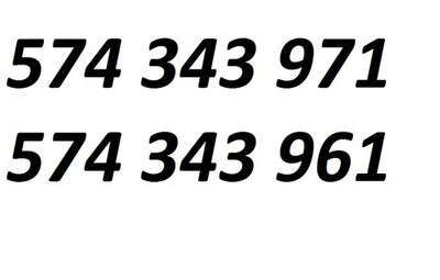 574 343 961/574 343 971 Łatwe ZŁOTE NUMERY