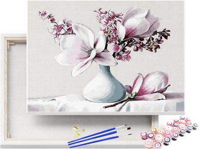 Bukiet magnolii - Malowanie po numerach