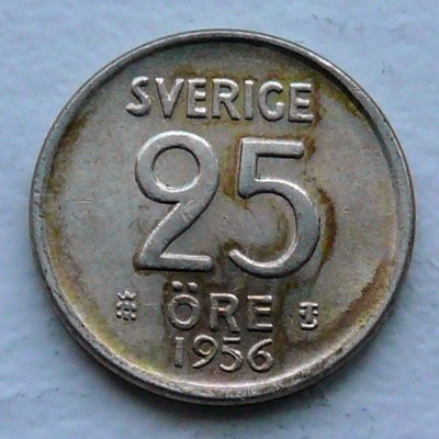 SZWECJA - GUSTAW VI - 25 ORE 1956 r.- srebro Ag (1)