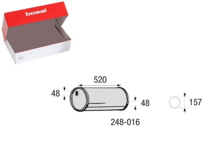 DUSLINTUVAS SISTEMOS IŠMETIMO UNIVERSALUS APSKRITAS SR ZEW. 157MM DL. 520MM 