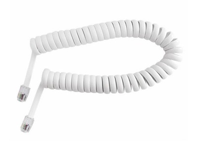 Kabel telefoniczny skręcany biały 2m