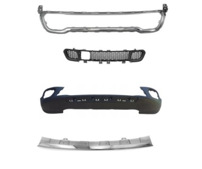 Jeep cherokee kl 14- рамка хром +решётка + бампер нижний спойлер фото №1