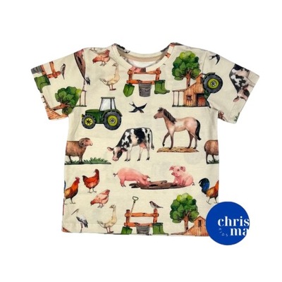 Koszulka Bluzka bawełniana FARMA zwierzęta PL Krótki rękaw CHRISMA 110