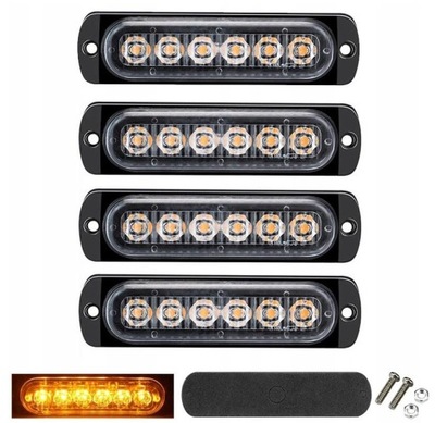 4 PIEZAS 6 DIODO LUMINOSO LED ADVERTENCIA STROBOSKOP AUXILIOS AFUSTE  