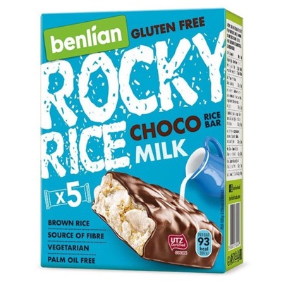Batony ryżowe w polewach Rocky rice choco - milk Benlian, 90g