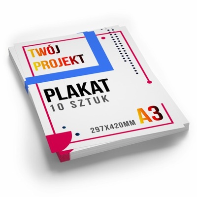 PLAKAT A3 wydruk druk plakatów 130g 10szt.