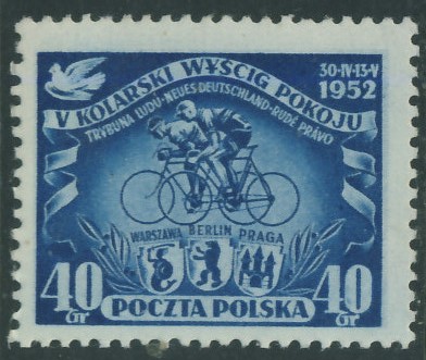 Polska 40 gr. - 1952 r Wyścig Pokoju