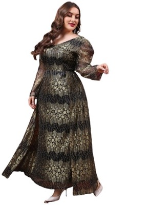 SHEIN PLUS SIZE WZORZYSTA SUKIENKA MAXI 52 V3D